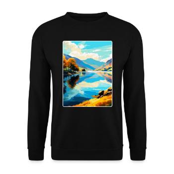 Ullswater Lake District Reiseposter Souvenir WPA - Unisex Pullover - Schwarz - Vorne - Alina (178cm) & Michal (187cm)