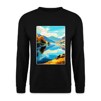 Ullswater Lake District Travel Poster Souvenir WPA - Unisex Sweatshirt - black - Front - Alina (178cm) & Michal (187cm)