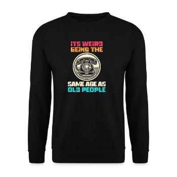 Jahrgang | Klassisch | Klassisch | Alt - Unisex Pullover - Schwarz - Vorne - Alina (178cm) & Michal (187cm)