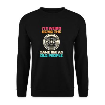 Jahrgang | Klassisch | Klassisch | Alt - Unisex Pullover - Schwarz - Vorne - Alina (178cm) & Michal (187cm)