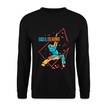 Dynamischer Boulderer Felsbrocken - Unisex Pullover - Schwarz - Vorne - Alina (178cm) & Michal (187cm)