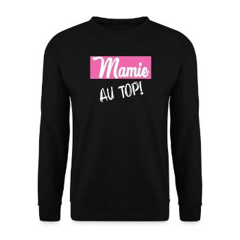 OMA. OMA. MUTTERTAG. ALLES GUTE ZUM GEBURTSTAG - Unisex Pullover - Schwarz - Vorne - Alina (178cm) & Michal (187cm)