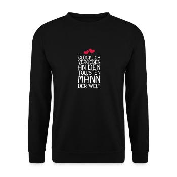 Glücklich vergeben - Unisex Pullover - Schwarz - Vorne - Alina (178cm) & Michal (187cm)