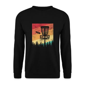 Disc Golf Retro - Unisex Pullover - Schwarz - Vorne - Alina (178cm) & Michal (187cm)