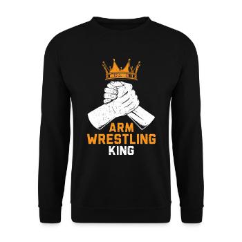 Armdrücken König Armdrücken Armdrücken Armdrücken - Unisex Pullover - Schwarz - Vorne - Alina (178cm) & Michal (187cm)