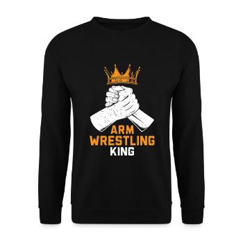 Armdrücken König Armdrücken Armdrücken Armdrücken - Unisex Pullover - Schwarz - Vorne - Alina (178cm) & Michal (187cm)