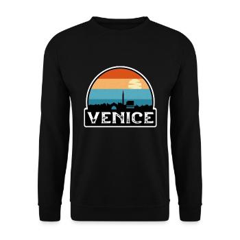 Venedig Italien Flagge Skyline Reisesouvenir - Unisex Pullover - Schwarz - Vorne - Alina (178cm) & Michal (187cm)