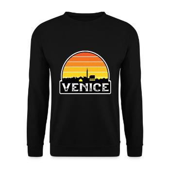 Venedig Italien Flagge Skyline Reisesouvenir - Unisex Pullover - Schwarz - Vorne - Alina (178cm) & Michal (187cm)