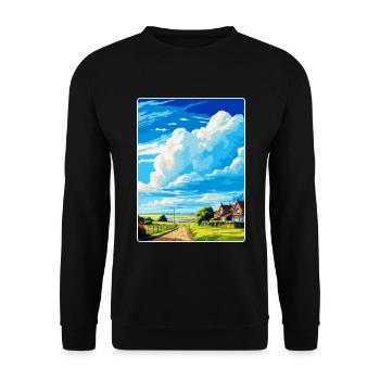 New Romney England Uk Vintage Travel Poster WPA - Unisex Sweatshirt - black - Front - Alina (178cm) & Michal (187cm)