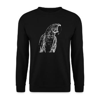 Papageien Vogel weiß - Unisex Pullover - Schwarz - Vorne - Alina (178cm) & Michal (187cm)