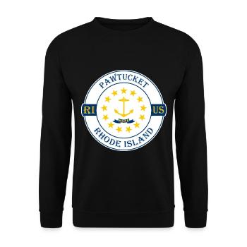 Pawtucket Rhode Island Flagge USA Souvenir Abzeichen - Unisex Pullover - Schwarz - Vorne - Alina (178cm) & Michal (187cm)