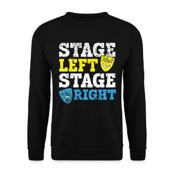 Bühne links Bühne rechts Theater Schauspieler Broa - Unisex Pullover - Schwarz - Vorne - Alina (178cm) & Michal (187cm)