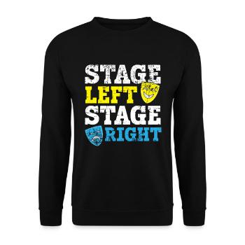 Bühne links Bühne rechts Theater Schauspieler Broa - Unisex Pullover - Schwarz - Vorne - Alina (178cm) & Michal (187cm)