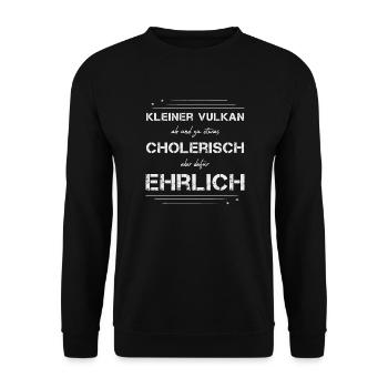 cholerisch ehrlich wei lin - Unisex Pullover - Schwarz - Vorne - Alina (178cm) & Michal (187cm)