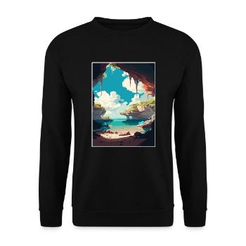 Yucantan Halbinsel Dekoration Reiseposter - Unisex Pullover - Schwarz - Vorne - Alina (178cm) & Michal (187cm)