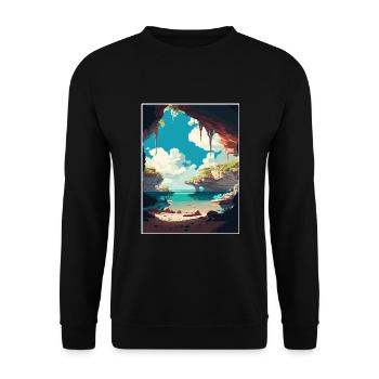 Yucantan Halbinsel Dekoration Reiseposter - Unisex Pullover - Schwarz - Vorne - Alina (178cm) & Michal (187cm)