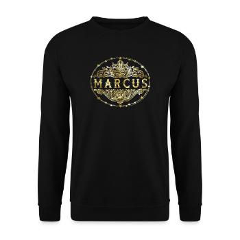 Marcus - Unisex Pullover - Schwarz - Vorne - Alina (178cm) & Michal (187cm)