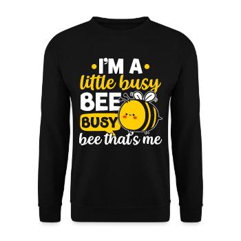 Kleine fleißige Biene - Unisex Pullover - Schwarz - Vorne - Alina (178cm) & Michal (187cm)