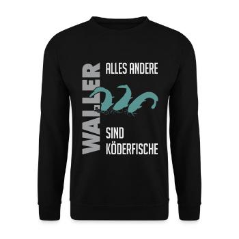 Wels fischen Kampf mit dem starken Wels - Unisex Pullover - Schwarz - Vorne - Alina (178cm) & Michal (187cm)