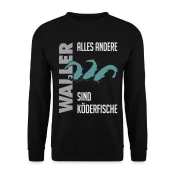 Wels fischen Kampf mit dem starken Wels - Unisex Pullover - Schwarz - Vorne - Alina (178cm) & Michal (187cm)