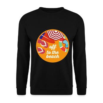 Luftige Flip Flops Strandurlaub - Unisex Pullover - Schwarz - Vorne - Alina (178cm) & Michal (187cm)