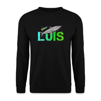 Luis - Unisex Pullover - Schwarz - Vorne - Alina (178cm) & Michal (187cm)