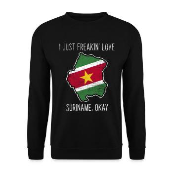 Herzlicher Surinamer Paramaribo - Unisex Pullover - Schwarz - Vorne - Alina (178cm) & Michal (187cm)