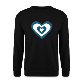 Blaues Herz Geschenk  - Unisex Pullover - Schwarz - Vorne - Alina (178cm) & Michal (187cm)