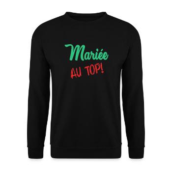 EVJF. MARIEE. TEAM. TEAM MARIEE. FUTURE MARIEE - Sweat-shirt Unisexe - noir - Devant - Alina (178cm) & Michal (187cm)