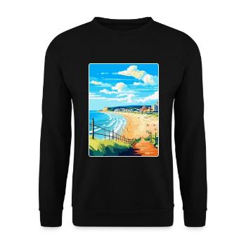 Bournemouth Dorset Vintage Travel Poster Souvenir - Unisex Sweatshirt - black - Front - Alina (178cm) & Michal (187cm)
