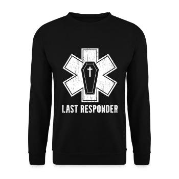 Letze Antwort Leichen Bestatter - Unisex Pullover - Schwarz - Vorne - Alina (178cm) & Michal (187cm)