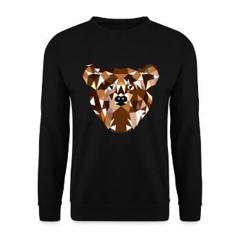Neugieriger Grizzlybär Waldpfad - Unisex Pullover - Schwarz - Vorne - Alina (178cm) & Michal (187cm)