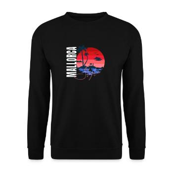 Mallorca Style – Sunset Vibes - Unisex Pullover - Schwarz - Vorne - Alina (178cm) & Michal (187cm)