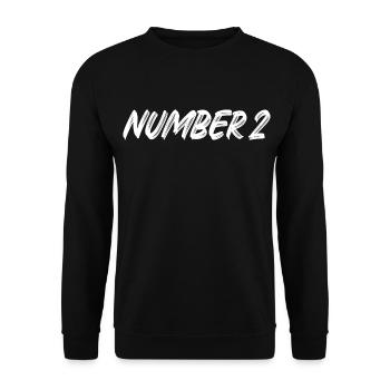 Number 2 - zwei - zweiter - zweite - 2 - Nummer 2 - Unisex Pullover - Schwarz - Vorne - Alina (178cm) & Michal (187cm)