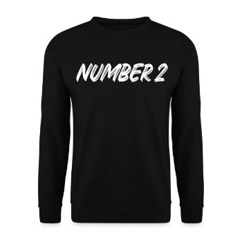 Number 2 - zwei - zweiter - zweite - 2 - Nummer 2 - Unisex Pullover - Schwarz - Vorne - Alina (178cm) & Michal (187cm)