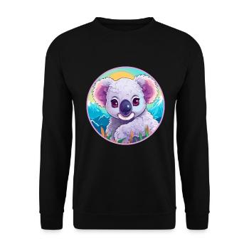 Koala Aquarell Karikatur Kawaii Haustier Tier Farbefu - Unisex Pullover - Schwarz - Vorne - Alina (178cm) & Michal (187cm)
