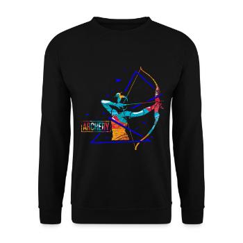 Präziser Bogenschütze Zielscheibe - Unisex Pullover - Schwarz - Vorne - Alina (178cm) & Michal (187cm)