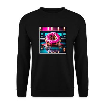 Donut 2 - Unisex Pullover - Schwarz - Vorne - Alina (178cm) & Michal (187cm)