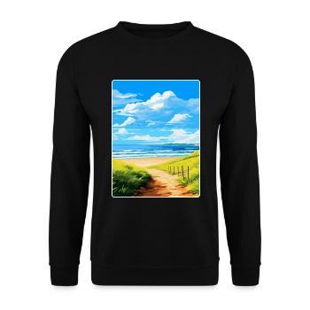 Northumberland Vintage Travel Poster Souvenir WPA - Unisex Sweatshirt - black - Front - Alina (178cm) & Michal (187cm)