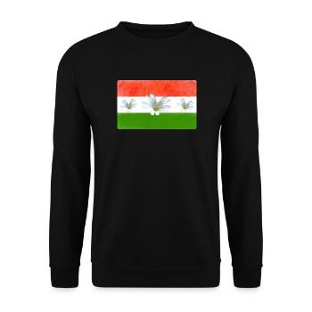 Ungarn Fahne ungarische Flagge - Unisex Pullover - Schwarz - Vorne - Alina (178cm) & Michal (187cm)