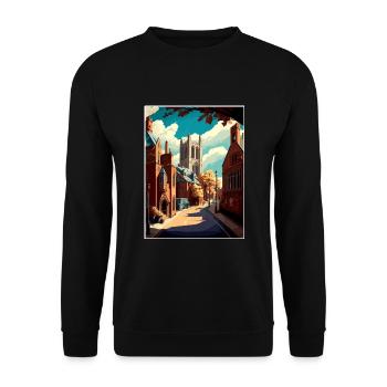 Richmond England Yorkshire Vintage Reiseposter - Unisex Pullover - Schwarz - Vorne - Alina (178cm) & Michal (187cm)