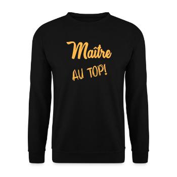 VIELEN DANK. MEISTER. - Unisex Pullover - Schwarz - Vorne - Alina (178cm) & Michal (187cm)