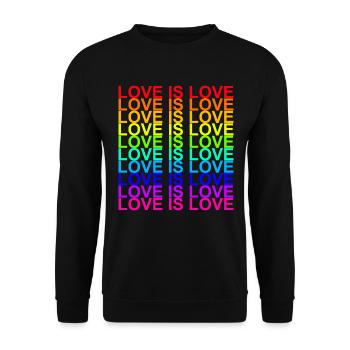 LOVE IS LOVE - Unisex Pullover - Schwarz - Vorne - Alina (178cm) & Michal (187cm)