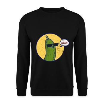 Sonnengereifte Gurke Gemüsekorb - Unisex Pullover - Schwarz - Vorne - Alina (178cm) & Michal (187cm)