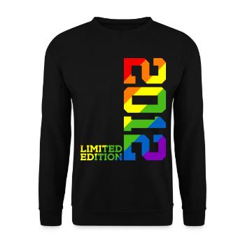 LGBTQ 2012 REGENBOGEN QUEER 13. GEBURTSTAG PRIDE - Unisex Pullover - Schwarz - Vorne - Alina (178cm) & Michal (187cm)