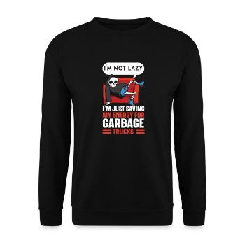 Garbage Truck Trash Collector Recycling Abfälle - Unisex Pullover - Schwarz - Vorne - Alina (178cm) & Michal (187cm)