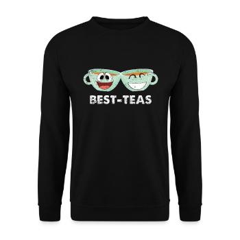 Beste Freunde - Unisex Pullover - Schwarz - Vorne - Alina (178cm) & Michal (187cm)