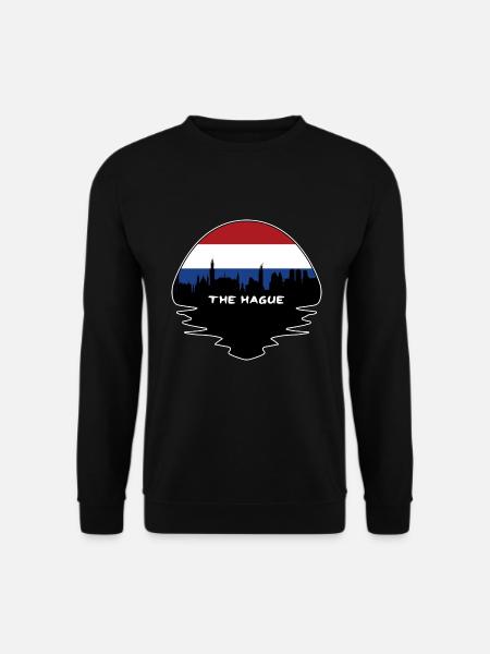 Den Haag Niederlande Flagge Skyline Silhouette Trav - Unisex Pullover - Schwarz