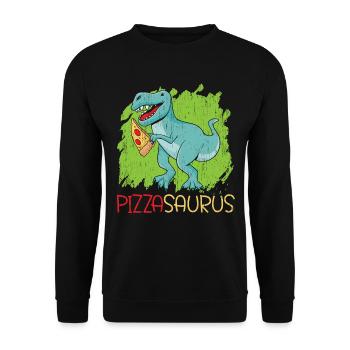 Pizzasaurus Pizza-Liebhaber Italienisches Essen Di - Unisex Pullover - Schwarz - Vorne - Alina (178cm) & Michal (187cm)