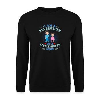 I am a big brother of a little sister now - Unisex Pullover - Schwarz - Vorne - Alina (178cm) & Michal (187cm)